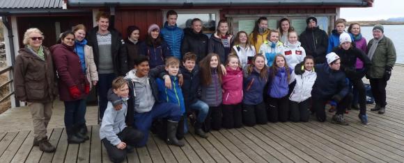 Konfirmanter p� tur i Sk�lv�r 1.-2. april 2016. Klar for hjemreise.