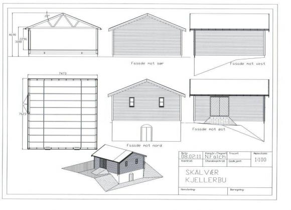 Fasadetegninger av kjellerbua