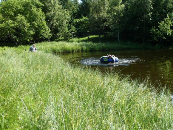 Lek p� Dammen i sommer og sol