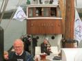 MK "Faxsen" p� vei fra Alstahaug til Sk�lv�r. P� dekk, leder i Alstahaug kirkelige fellesr�d, Nils Arthur Kvalnes.