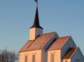 Sk�lv�r kirke i  lav sol p� �rets korteste dag. Vintersolverv desember 2014.
