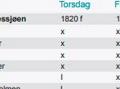 Kveldsrute torsdag og fredag.